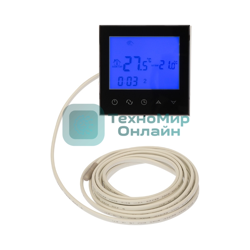 Терморегулятор с автоматическим программированием и сенсорными кнопками Rexant R100B черный