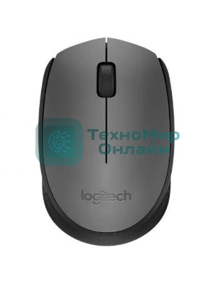 Мышь беспроводная Logitech M170 черный/темно-серый, 1000 dpi, радиоканал, USB, кнопки - 3