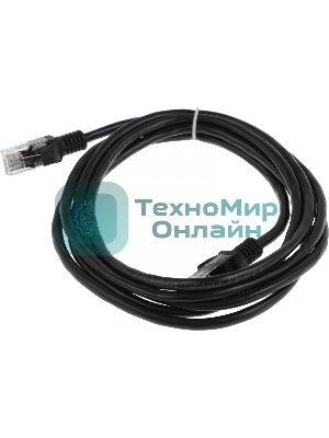 Патч-корд UTP Cablexpert cat.5e, 2м, литой, многожильный, черный
