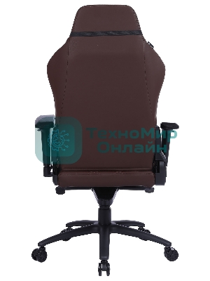 Кресло игровое Cactus CS-CHR-0112BR коричневый, сиденье коричневый, эко.кожа, с подголов. крестовина металл, пластик черный