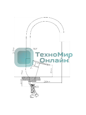 Смеситель для кухни из Латуни, ø35 B8274-10F-E306A