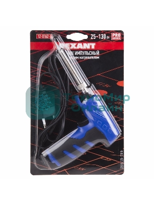 Паяльник-пистолет импульсный Rexant, керам. нагреватель, 25 Вт/130 Вт, 230 В, серия 