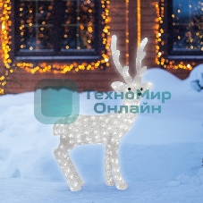 Фигура акриловая светодиодная Neon-night Снежный олень 100 см, 380 светодиодов, IP 65, понижающий трансформатор в комплекте