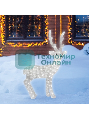 Фигура акриловая светодиодная Neon-night Снежный олень 100 см, 380 светодиодов, IP 65, понижающий трансформатор в комплекте