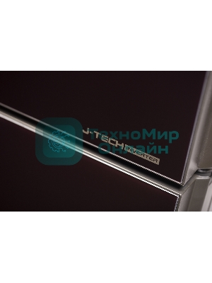 Холодильник Sharp SJ-GX98PRD темно-бордовый стекло трехкамерный Side by Side 394/211л морозилка снизу, No Frost, Side by Side
