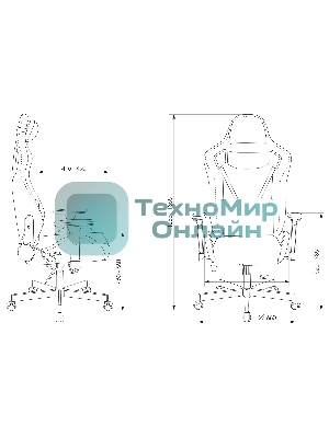 Кресло Knight OUTRIDER черный, экокожа, 120 кг, механизм качания