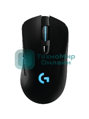 Мышь игровая Logitech G703 Lightspeed черная, сенсор 100-25600dpi (Hero25K), беспроводная 2.4GHz + USB 1,8м, 5 программируемых кнопок + колесо прокрутки, RGB-подсветка, под правую руку