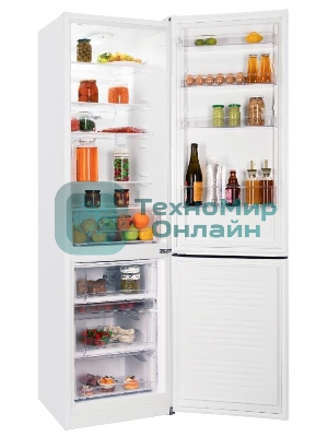 Холодильник Nordfrost NRB 154 W белый матовый двухкамерный 238/115 л морозилка снизу, капельная система