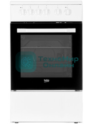 Плита электрическая Beko FFSS57000W белый, конфорок 4 электрических, духовка 60 л, 50 см x 85 см x 60 см