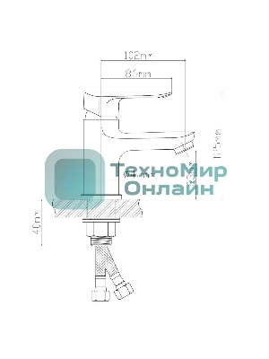 Смеситель для умывальника из Латуни, ø35 B8274-1J
