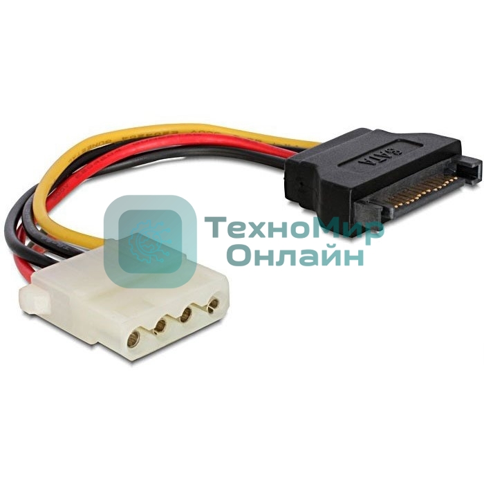 Кабель питания SATA Cablexpert CC-SATA-PS-M, 15 см, sata 15pin/molex 4pin, пакет