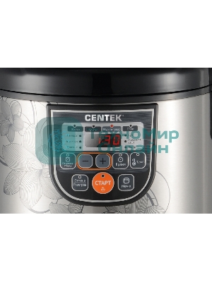 Мультиварка Centek CT-1498 (черный, сталь) 700Вт, 5.0л, 10 программ + 28 программ Мультишеф