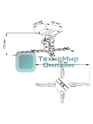 Кронштейн для проектора Cactus CS-VM-PREC01-WT белый макс.23кг настенный и потолочный поворот и наклон