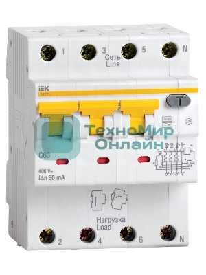 Выключатель автоматический дифференциального тока IEK MAD22-6-032-C-100 АВДТ 34 C32 100мА