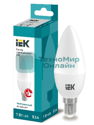 Лампа светодиодная IEK LLE-C35-7-230-40-E14 ECO C35 свеча 7Вт 230В 4000К E14