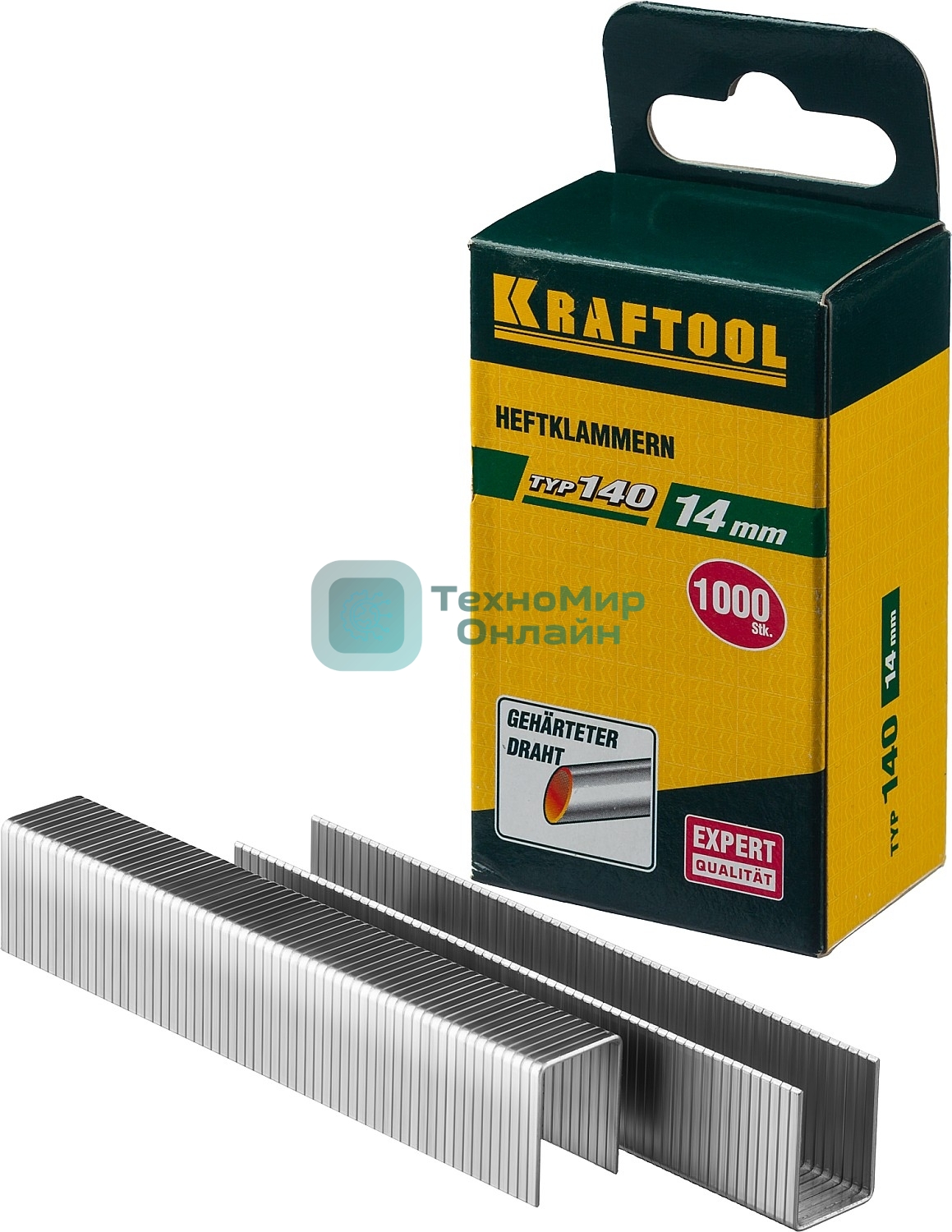 Скобы для степлера KRAFTOOL 14 мм широкие тип 140, 1000 шт