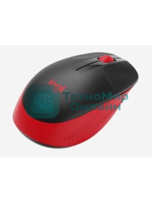 Мышь беспроводная Logitech M190 черный/красный, 1000 dpi, радиоканал, USB, кнопки - 3