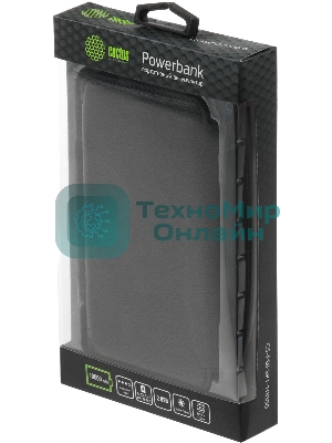 Портативный аккумулятор Cactus CS-PBFSPT-10000 10000mAh 3A 2xUSB солн.бат. черный