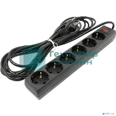 Сетевой фильтр ExeGate EX119395RUS SP-6-5B (6 розеток, 5 м, евровилка, черный)