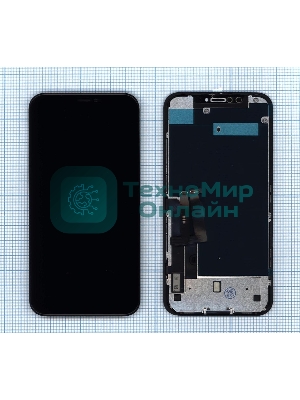Дисплей для Apple iPhone XR в сборе с тачскрином и рамкой (AAA TFT), черный