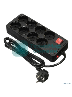 Сетевой фильтр Buro 800SH-1.8-B 1.8 м, 8 розеток, черный, коробка