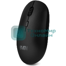Мышь беспроводная SVEN RX-222W черный, 1800 dpi, радиоканал, Bluetooth, USB, кнопки - 4