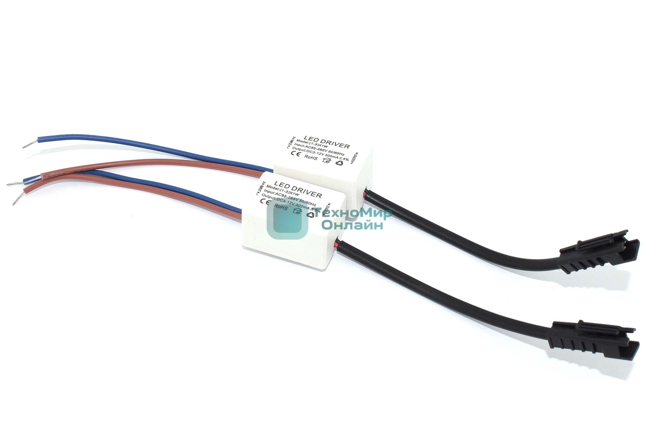 Блок питания для светодиодных светильников 3-12V до 3х ламп по 1W 2 шт.