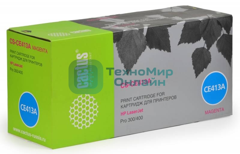 Картридж лазерный Cactus CS-CE413A пурпурный (2600 стр.) для HP CLJ Pro 300 Color M351/Pro 400 Color M451