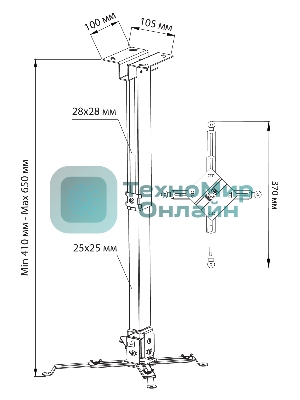 Кронштейн для проектора Cactus CS-VM-PRE01-WT белый макс.20кг настенный и потолочный поворот и наклон