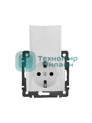 Розетка Valena с заземлением с крышкой (белая)