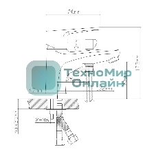 Смеситель для умывальника с душем из Латуни, ø40 B8282-1V