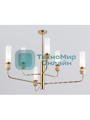 Люстра Ambrella light LH53251/6 BS/FR латунь/белый матовый E14*6 max 40W D1050*1445