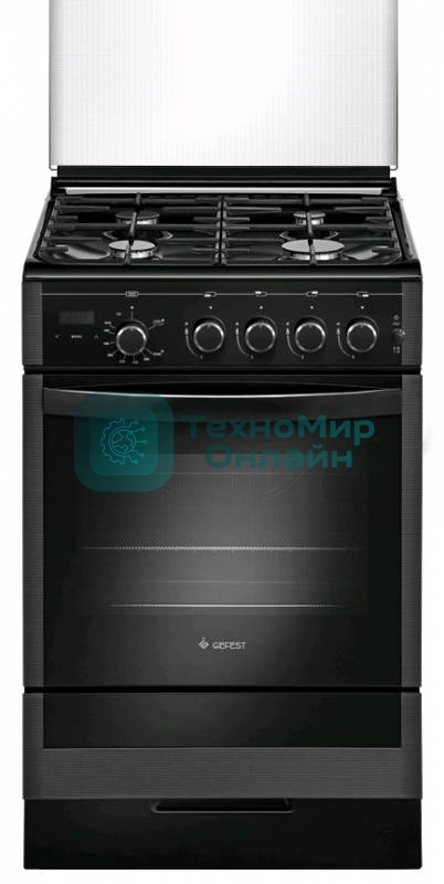 Плита газовая Gefest ПГ 5300-03 0046 черный, конфорок 4 шт, духовка 52 л, 50 см x 85 см x 58.5 см