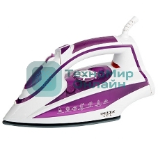 Утюг Delta LUX DL-352 белый с фиолетовым, 2200 Вт, 30 г/мин, 140 г/мин, 300 мл