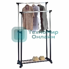 Вешалка напольная Рыжий кот GR-03A (2 перекладины, с сеткой внизу), размер: 75x42x90-160 см