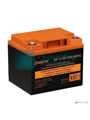 Аккумуляторная батарея ExeGate HR 12-40 (12V 40Ah, под болт М6)