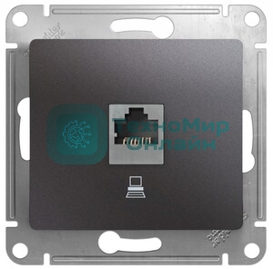 Механизм розетки комп. 1-м Glossa RJ45 кат.5е графит SchE GSL001381K