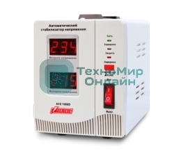Стабилизатор напряжения Powerman AVS-D Voltage Regulator 1000VA, Digital Indication, 2x Schuko Outlets, 1m Power Cord, 230V, 1 year warranty, белый