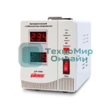 Стабилизатор напряжения Powerman AVS-D Voltage Regulator 1000VA, Digital Indication, 2x Schuko Outlets, 1m Power Cord, 230V, 1 year warranty, белый