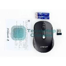 Мышь беспроводная Gembird MUSW-420 черный, 1600 dpi, радиоканал, USB, кнопки - 4