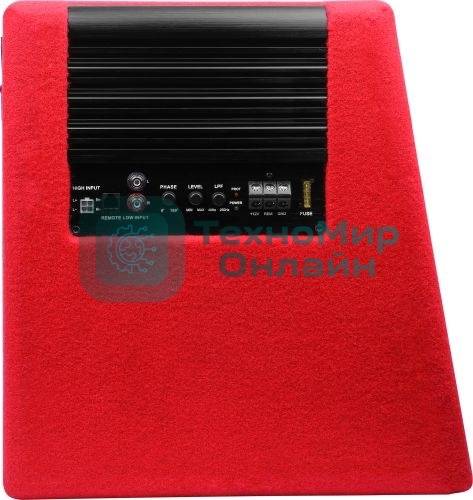 Сабвуфер автомобильный Ural АС-У12А КРАСНЫЙ 300Вт активный (30 см/12