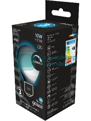 Лампа cветодиодная Gauss Filament А160 10W 890lm 4100К Е27 milky диммируемая LED