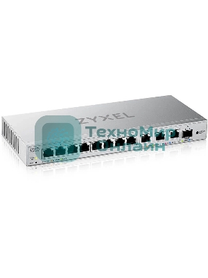 Коммутатор мультигигабитный Smart L2 коммутатор Zyxel XGS1250-12, 8xGE, 3x1/2,5/5/10G, 1xSFP+, кнопка LED ECO Mode, настольный