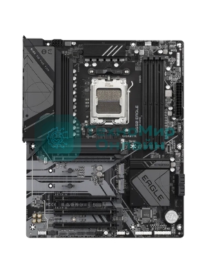 Материнская плата GIGABYTE B650 EAGLE, AM5, AMD B650, 4xDDR5, 4xSATA, 3xM.2, 1xPCI-E 4.0 x16, 1xHDMI, 1xDP, 2xUSB-C 3.2 Gen 1, 2xUSB-A 3.2 Gen 2, 6xUSB-A 2.0, 1x 1Gb LAN, 3x3.5 мм, 7.1, ATX
