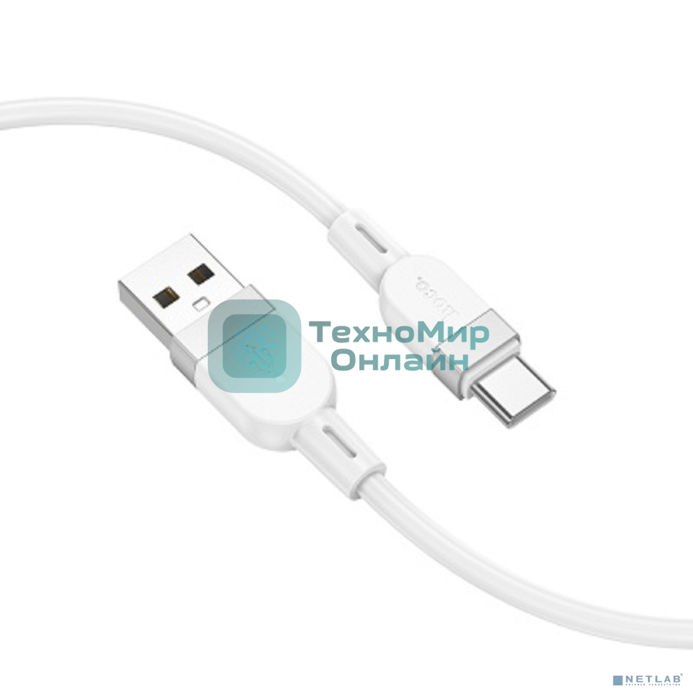 Дата-кабель USB 3.0A 60W для Type-C Type-C Hoco X109 силикон 1м (White)
