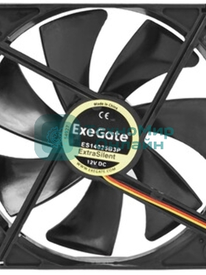 Вентилятор для корпуса ExeGate ExtraSilent ES14025B3P черный, 140 мм, 850 об/мин, 16.5 дБ, 3 pin