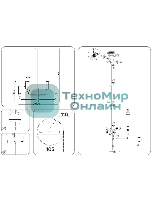 Люстра Ambrella light LH53251/6 BS/FR латунь/белый матовый E14*6 max 40W D1050*1445