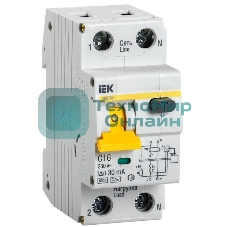 Выключатель автоматический дифференциального тока 2п (1P+N) C 16А 30мА тип A 6кА АВДТ-32 IEK MAD22-5-016-C-30