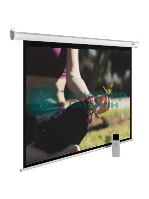 Экран Cactus 197x200см MotoExpert CS-PSME-200x200-WT 1:1 настенно-потолочный рулонный белый (моторизованный привод)