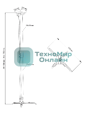 Кронштейн для проектора Cactus CS-VM-PRE04-WT белый макс.23кг настенный и потолочный поворот и наклон
